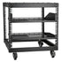 9U Open Frame Server Rack, 584.2 to 1016 mm Adjustable Depth, Free Standing or Wall Mount Network Server Rack with 360° Casters, Heavy Duty 4 Post Holds All Your Networking IT Equipment AV Gear