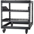 9U Open Frame Server Rack, 584.2 to 1016 mm Adjustable Depth, Free Standing or Wall Mount Network Server Rack with 360° Casters, Heavy Duty 4 Post Holds All Your Networking IT Equipment AV Gear