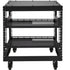 9U Open Frame Server Rack, 584.2 to 1016 mm Adjustable Depth, Free Standing or Wall Mount Network Server Rack with 360° Casters, Heavy Duty 4 Post Holds All Your Networking IT Equipment AV Gear