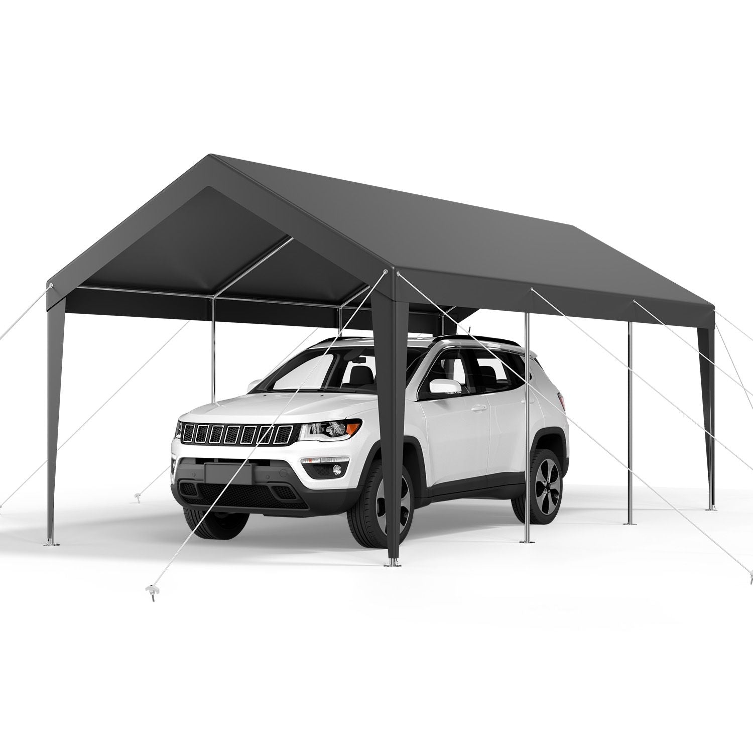 Carport Car Canopy 10 x 20 FT Heavy Duty Portable Car Shelter Tent Grey