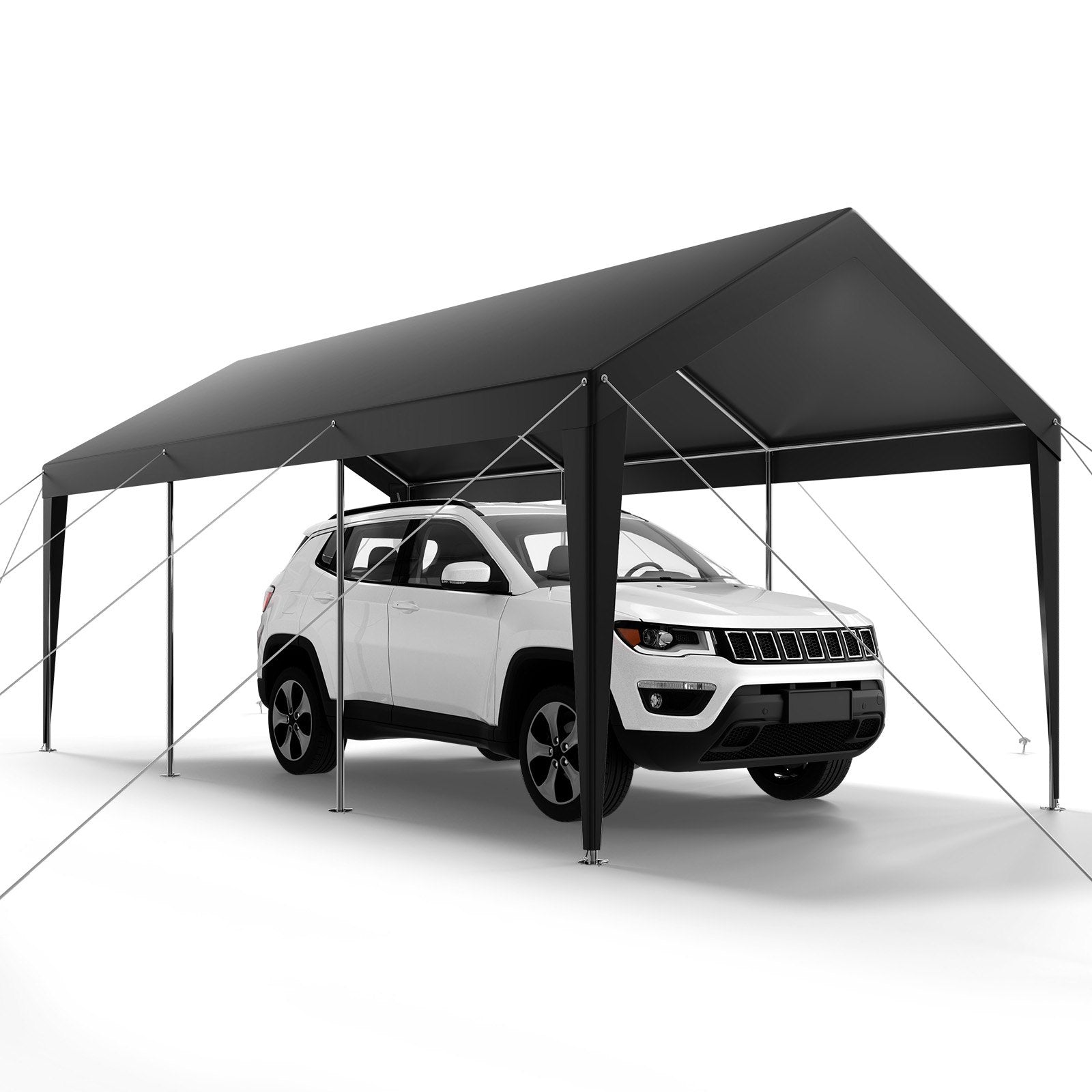 Carport Car Canopy 10 x 20 FT Heavy Duty Portable Car Shelter Tent Grey