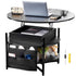 Lift Top Coffee Table 35.3" Round Coffee Table for Living Room Black