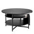 VEVOR Lift Top Coffee Table 35.3" Round Coffee Table for Living Room Black