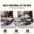 Lift Top Round Coffee Table 35.3in White with Hidden Storage Compartment