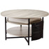 Lift Top Round Coffee Table 35.3in White with Hidden Storage Compartment