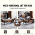 Lift Top Coffee Table 39.4 in Rectangle Coffee Table for Living Room Brown