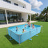 Frame Above Ground Swimming Pool, 3 x 2 x 0.762 m Rectangular Steel Metal Frame, Large Rectangle Outdoor Backyard Family Pool, Easy to Assemble Rust-Resistant, 3959.54 L Water Capacity, Blue