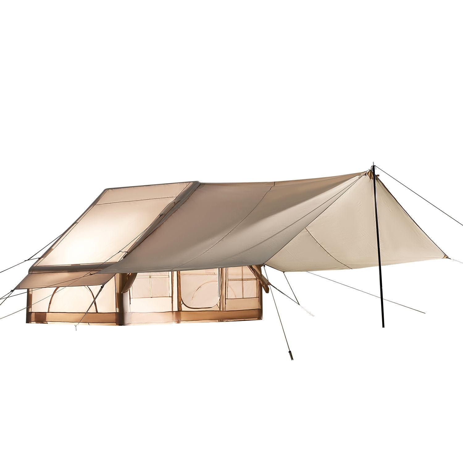 3-5 Person Inflatable Camping Tent 4 Season Oxford Air Tent with Canopy