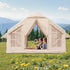 Inflatable Tents for Camping, 4-6 Person Easy Setup Blow up Tent with Hand Pump, 300D Oxford 4 Season Glamping Tent with Stove Jack 2 Doors & 4 Mesh Windows, Storage Bag Included for Easy Taking