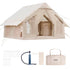 Inflatable Tents for Camping, 4-6 Person Easy Setup Blow up Tent with Hand Pump, 300D Oxford 4 Season Glamping Tent with Stove Jack 2 Doors & 4 Mesh Windows, Storage Bag Included for Easy Taking
