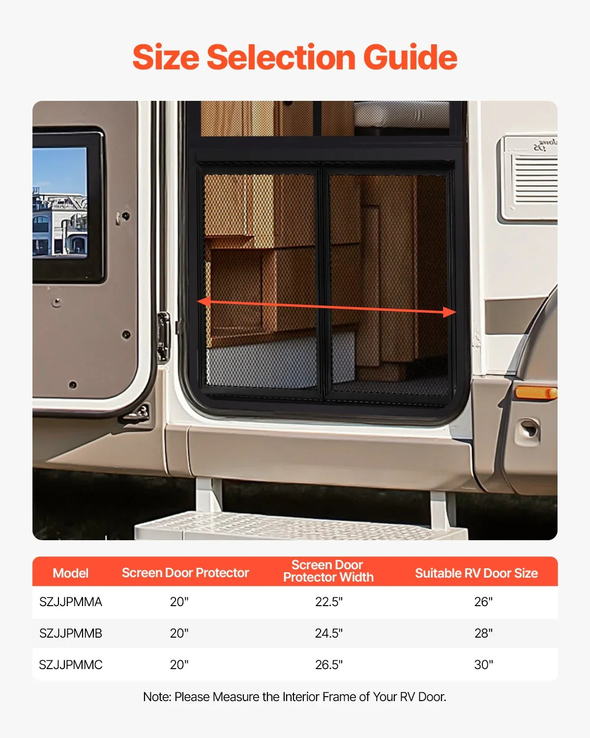 RV Screen Door Protector, 622.3 x 508 mm Door Grille, Easy to Install and Disassemble, Reinforced Breathable Protective Mesh, Aluminum Alloy Camper RV Entry Protector for Pet Protection, Black