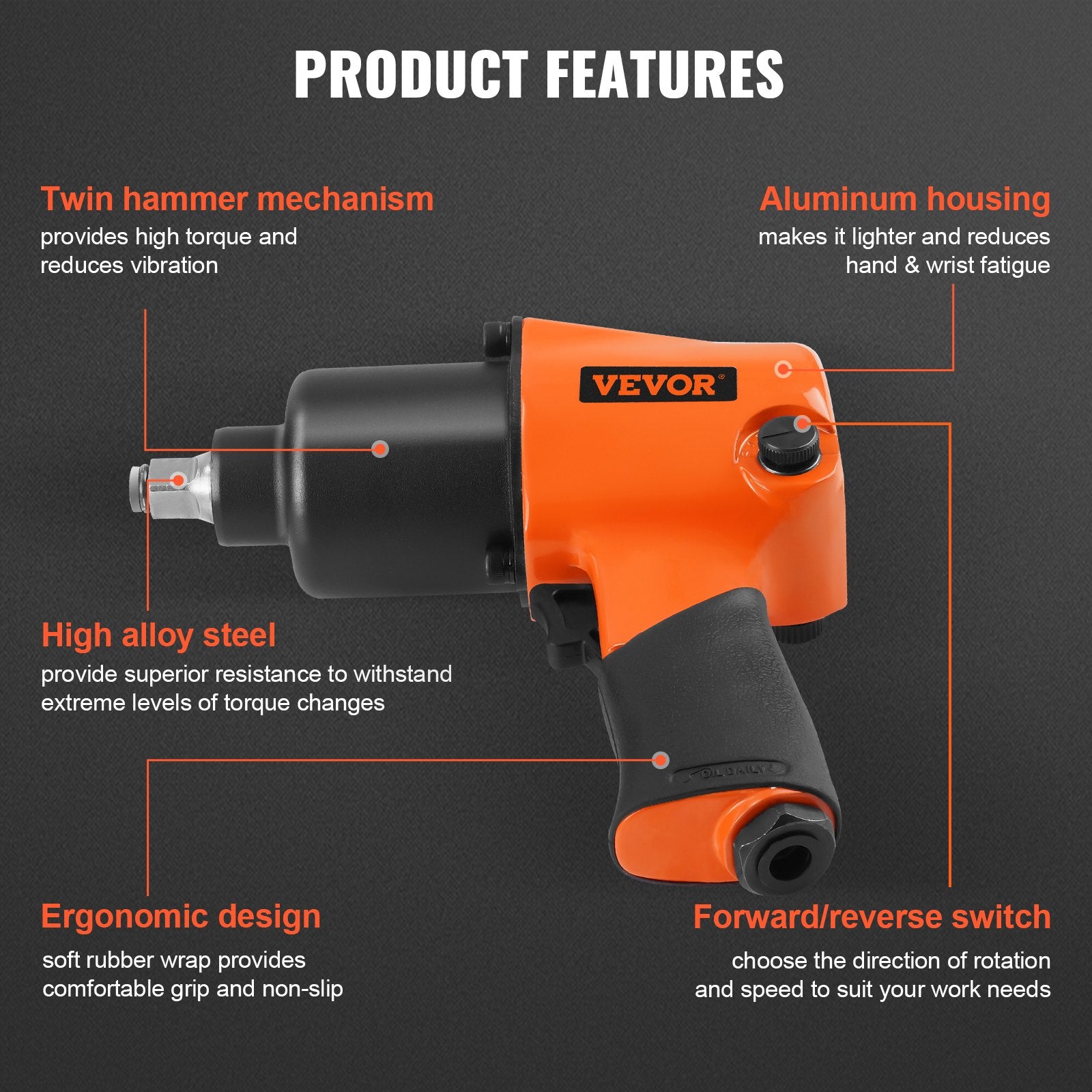 Air Impact Wrench 1/2