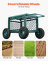 Rolling Garden Cart with Seat, Metal Rolling Garden Work Seat with Wheels, Supports up to 181 kg, Heavy Duty Gardening Cart Scooter, Outdoor Wagon & Stool on Wheels for Lawn, Patio, Backyard