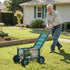 Rolling Garden Cart with Seat, Metal Rolling Garden Work Seat with Wheels, Supports up to 181 kg, Heavy Duty Gardening Cart Scooter, Outdoor Wagon & Stool on Wheels for Lawn, Patio, Backyard