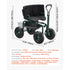 Rolling Garden Cart with Swivel Seat Wheels Extendable Handle Storage Box