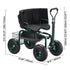 Rolling Garden Cart with Swivel Seat Wheels Extendable Handle Storage Box