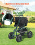 Rolling Garden Cart with Swivel Seat Wheels Extendable Handle Storage Box