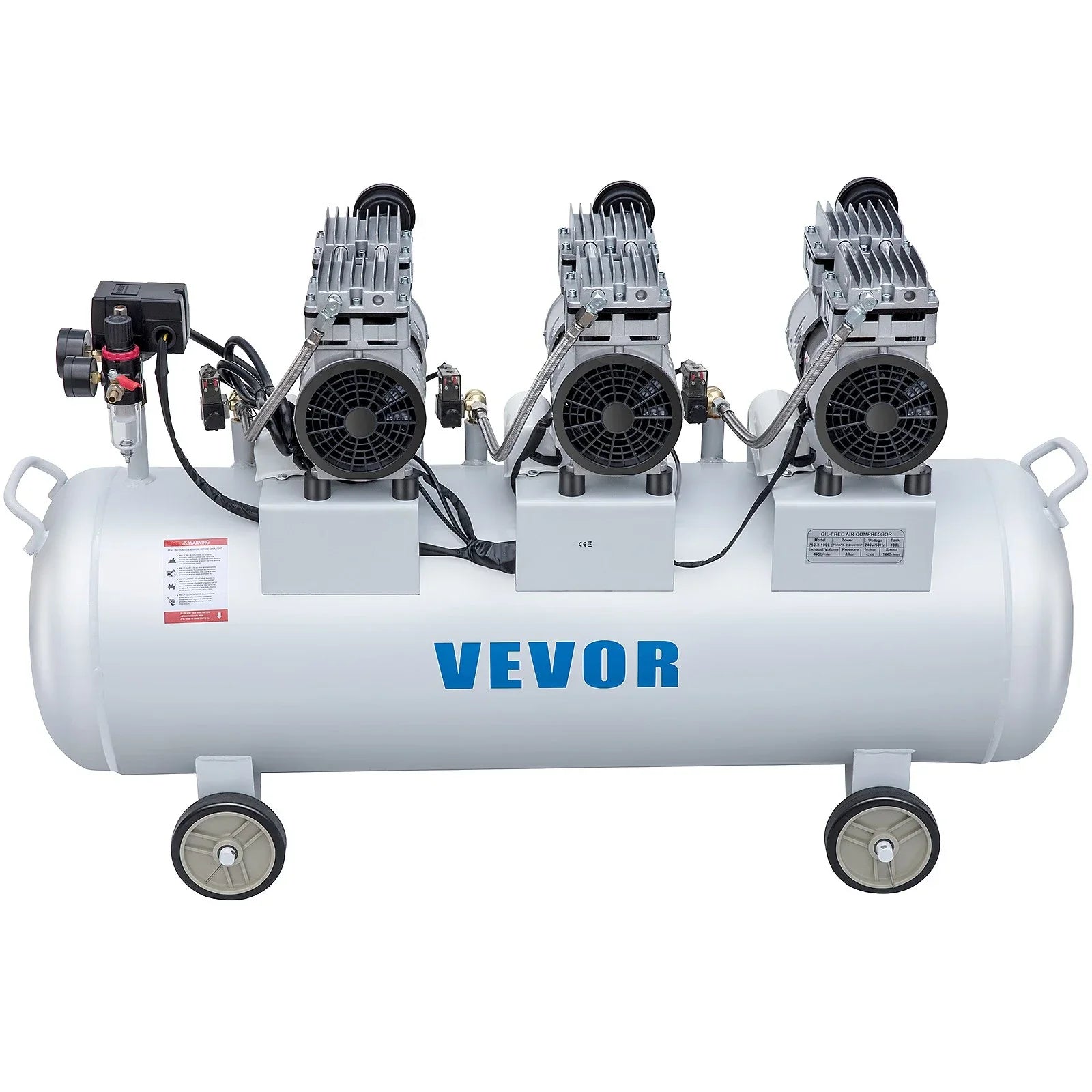 Oil Free Air Compressor Air Compressor Tank 100L 3HP Ultra Silent Inflator