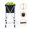 Foldable Tennis Ball Hopper Cart with Wheels Holds 150 Balls Aluminum Frame