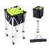 Foldable Tennis Ball Hopper Cart with Wheels Holds 150 Balls Aluminum Frame
