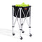 Foldable Tennis Ball Hopper, Holds 150 Tennis Balls, Lightweight Aluminum Alloy Tennis Ball Basket Cart with Wheels, Removable Bag, Carry Bag, Portable Sports Teaching Cart for Tennis Player