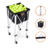 Foldable Tennis Ball Hopper, Holds 150 Tennis Balls, Lightweight Aluminum Alloy Tennis Ball Basket Cart with Wheels, Removable Bag, Carry Bag, Portable Sports Teaching Cart for Tennis Player