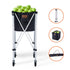 Foldable Tennis Ball Hopper, Holds 150 Tennis Balls, Lightweight Aluminum Alloy Tennis Ball Basket Cart with Wheels, Removable Bag, Carry Bag, Portable Sports Teaching Cart for Tennis Player