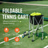 Foldable Tennis Ball Hopper Cart Holds 180 Balls Aluminum with Wheels