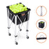 Foldable Tennis Ball Hopper, Holds 180 Tennis Balls, Lightweight Aluminum Alloy Tennis Ball Basket Cart with Wheels, Removable Bag, Carry Bag, Portable Sports Teaching Cart for Tennis Player