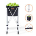 Foldable Tennis Ball Hopper, Holds 180 Tennis Balls, Lightweight Aluminum Alloy Tennis Ball Basket Cart with Wheels, Removable Bag, Carry Bag, Portable Sports Teaching Cart for Tennis Player