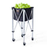 Foldable Tennis Ball Hopper, Holds 180 Tennis Balls, Lightweight Aluminum Alloy Tennis Ball Basket Cart with Wheels, Removable Bag, Carry Bag, Portable Sports Teaching Cart for Tennis Player