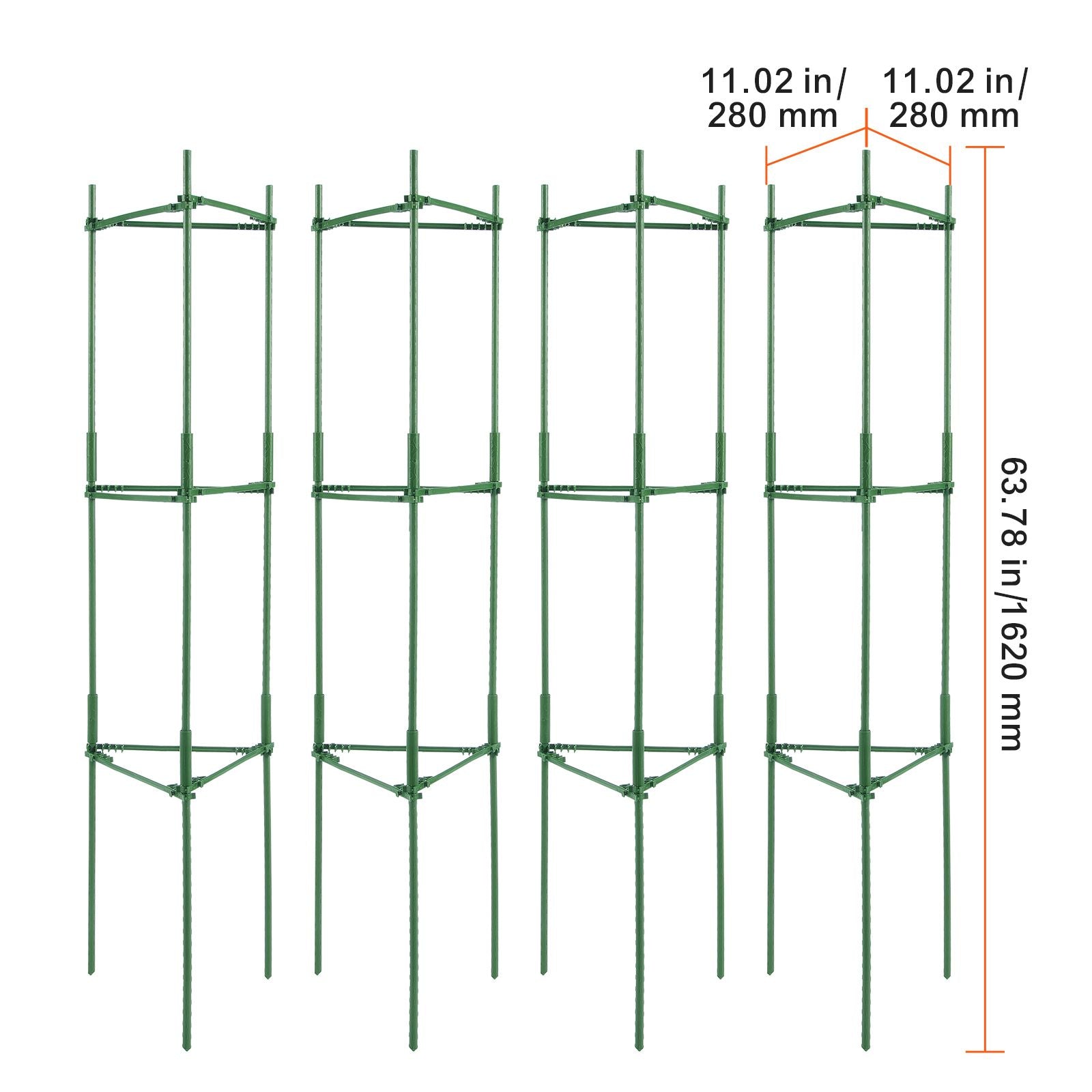 4 Packs Tomato Cages for Garden 1620 mm Tomato Plant Stakes Support Cage
