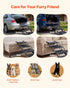 Dog Stairs for Car, 4 Steps Extra Wide Foldable Dog Ramp for Large Dogs with Non-Slip Surface, Portable Lightweight Pet Stairs Ladder for Car, SUV, Truck, High Bed, Sofa, Support up to 113 kg