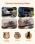 Dog Stairs for Car, 5 Steps Extra Wide Foldable Dog Ramp for Large Dogs with Non-Slip Rug Surface, Portable Lightweight Pet Ladder for Car, SUV, Truck, High Beds, Sofas, Support up to 91 kg