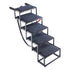 Dog Stairs for Car, 5 Steps Extra Wide Foldable Dog Ramp for Large Dogs with Non-Slip Rug Surface, Portable Lightweight Pet Ladder for Car, SUV, Truck, High Beds, Sofas, Support up to 91 kg