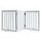 60in Foldable Freestanding Dog Gate Wooden Pet Barrier 3 Panel Indoor White