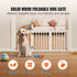 60in Foldable Freestanding Dog Gate Wooden Pet Barrier 3 Panel Indoor White
