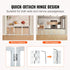 60in Foldable Freestanding Dog Gate Wooden Pet Barrier 3 Panel Indoor White
