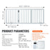 60in Foldable Freestanding Dog Gate Wooden Pet Barrier 3 Panel Indoor White