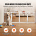 96.5in Foldable Freestanding Dog Gate Wooden Pet Barrier 4 Panel White