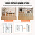 96.5in Foldable Freestanding Dog Gate Wooden Pet Barrier 4 Panel White
