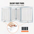 96.5in Foldable Freestanding Dog Gate Wooden Pet Barrier 4 Panel White