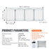 96.5in Foldable Freestanding Dog Gate Wooden Pet Barrier 4 Panel White