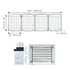 96.5in Foldable Freestanding Dog Gate Wooden Pet Barrier 4 Panel White