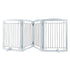 96.5in Foldable Freestanding Dog Gate Wooden Pet Barrier 4 Panel White