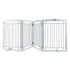VEVOR Free Standing Dog Gate, 32" H x 96.5" W Freestanding Pet Gate, 4 Panels Foldable Dog Gate for Wide and Narrow Passageways, Expandable Dog Barrier with Silent Foot Support for Indoor, White
