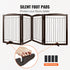 Free Standing Dog Gate 32x96.5 inch Freestanding Pet Gate Foldable Brown