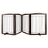Free Standing Dog Gate 32x96.5 inch Freestanding Pet Gate Foldable Brown