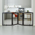 VEVOR Free Standing Dog Gate 32x96.5 inch Freestanding Pet Gate Foldable Brown