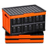 Plastic Collapsible Storage Bins with Lids, 45L 3Packs, Stackable Folding Storage Crates with Handles, Holds 20 kg Per Bin, Heavy Duty Containers, Space-Saving Baskets, for Home Organizing